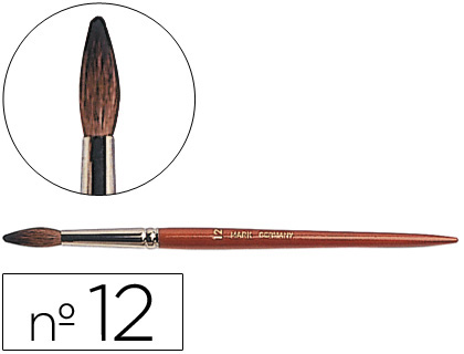 LIDERPAPEL - PINCELES ACUARELA Nº 12 -VIROLA CROMADA PELO ENGOMADO (Ref.PI12)