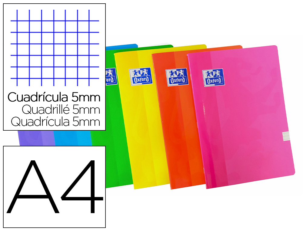 OXFORD - Libreta GRAPADA TAPA Cartón A4 48F 5X5 (Ref.100105894)