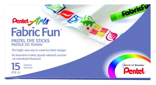 PENTEL - LAPICES PASTEL PARA TEXTIL CAJA DE 15 COLORES SURTIDOS (Ref.PTS-15)