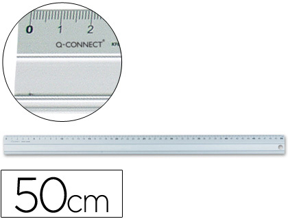 Q-CONNECT - REGLA METALICA ALUMINIO 50 CM (Ref.KF00288)