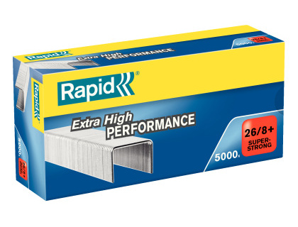 RAPID - GRAPAS SUPER STRONG 26/8+ mm. GALVANIZADAS caja de 5000 (Ref.24862200)
