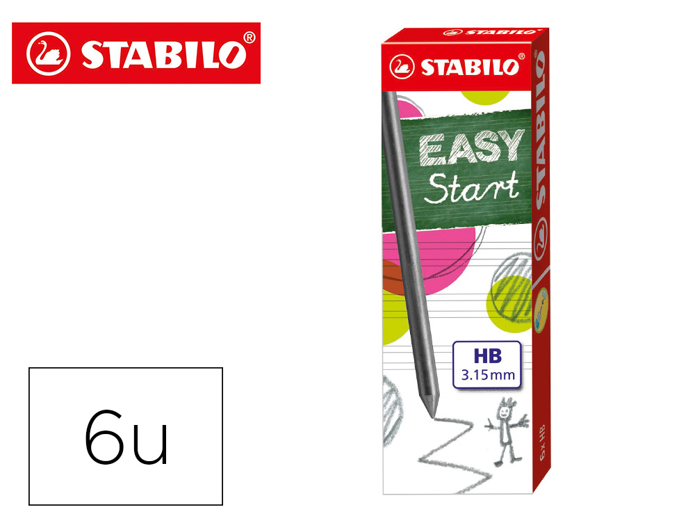 STABILO - CAJAS 6 MINAS 3.5HB (Ref.7890/6-HB)