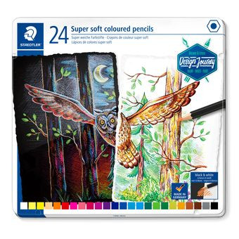 STAEDTLER - LAPICES de COLORES DESIGN JOURNEY SUPER SOFT 149 estuche METAL de 24 (Ref.149C M24)