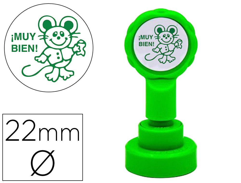 ARTLINE - Sello emoticono muy bien color verde 22 mm diametro (Ref. 11702)