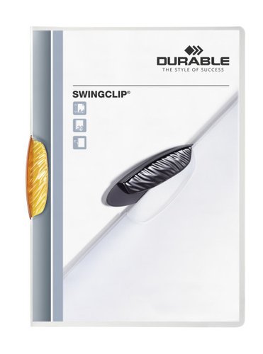 DURABLE - Dossiers clip Swingclip translucido Capacidad 30 hojas A4 Naranja Polipropileno (Ref.2260-09)