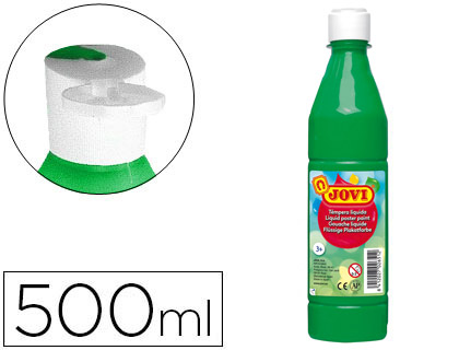 JOVI - Tempera LÍQUIDA VERDE MEDIO 500ML (Ref.50617)