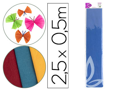 LIDERPAPEL - PAPEL CRESPON 50 CM X 2.5M 34G/M2 AZUL MARINO (Ref.CP12)