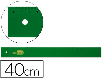 LIDERPAPEL - REGLA 40 CM ACRILICO VERDE (Ref.RG04)