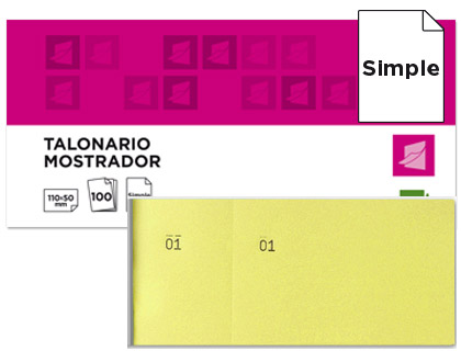 LIDERPAPEL - TALONARIO MOSTRADOR 50X110 MM AMARILLO CON MATRIZ (Ref.TL07)