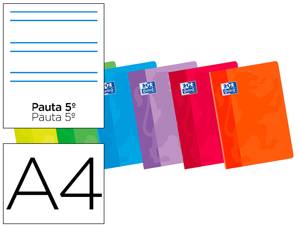 OXFORD - LIBRETA ESCOLAR 48 H DIN A4 2 RAYAS PAUTA (Ref.100100202)