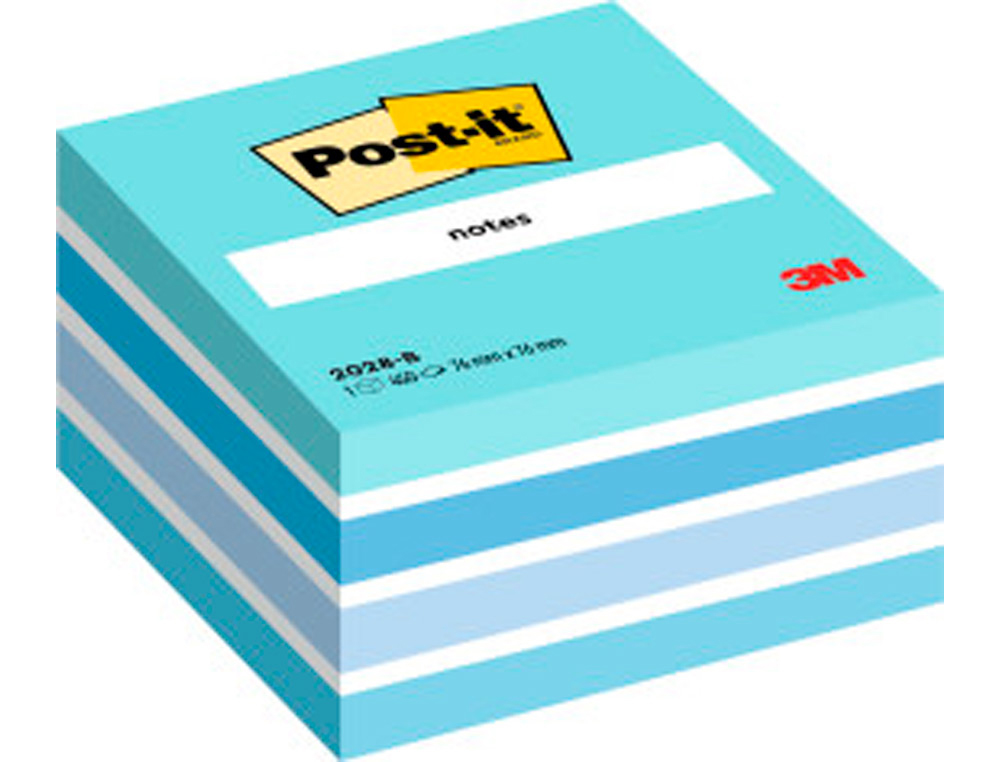 POST-IT - Cubo notas adhesivas 450h Azul pastel 76x76mm (Ref.FT510093212)