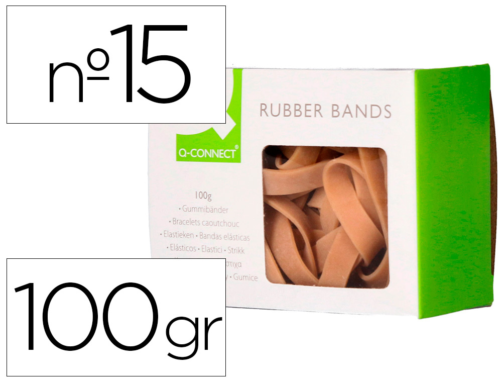 Q-CONNECT - BANDAS ELASTICAS 100 GR 150X9 MM NUMERO 15 (Ref.KF15180)