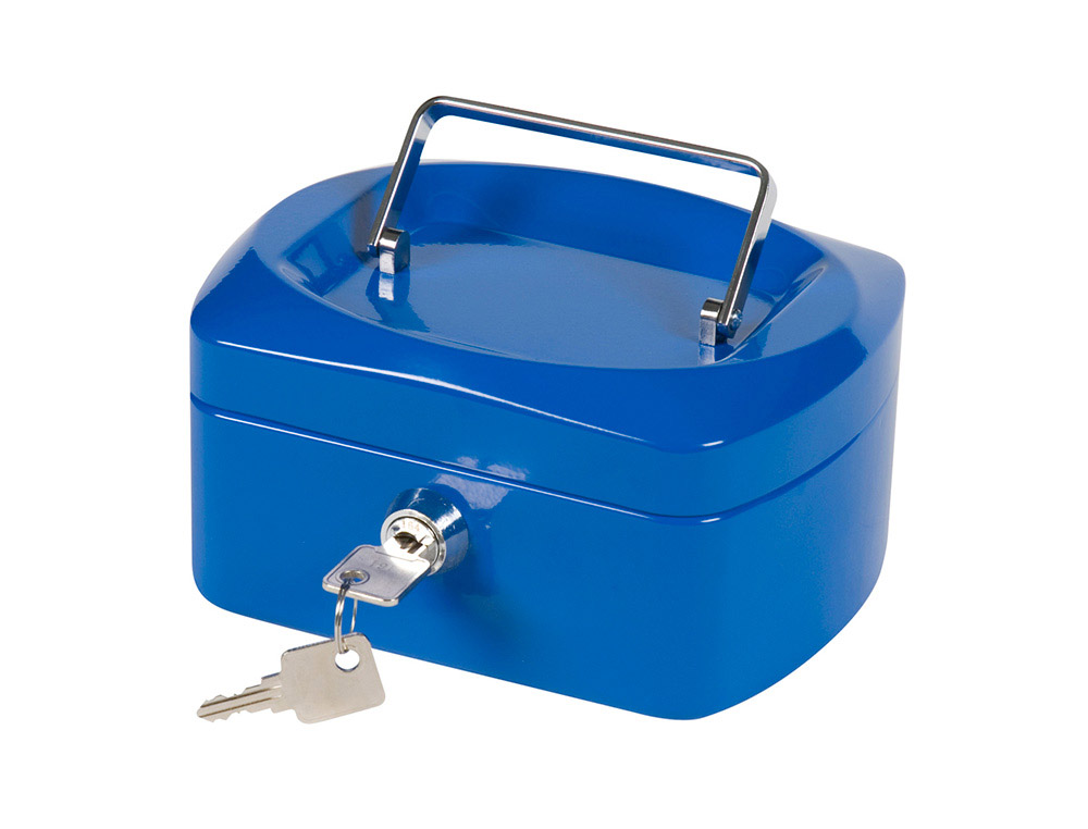 Q-CONNECT - CAJA CAUDALES 6" 152X115X80 MM AZUL CON PORTAMONEDAS (Ref.KF03315)