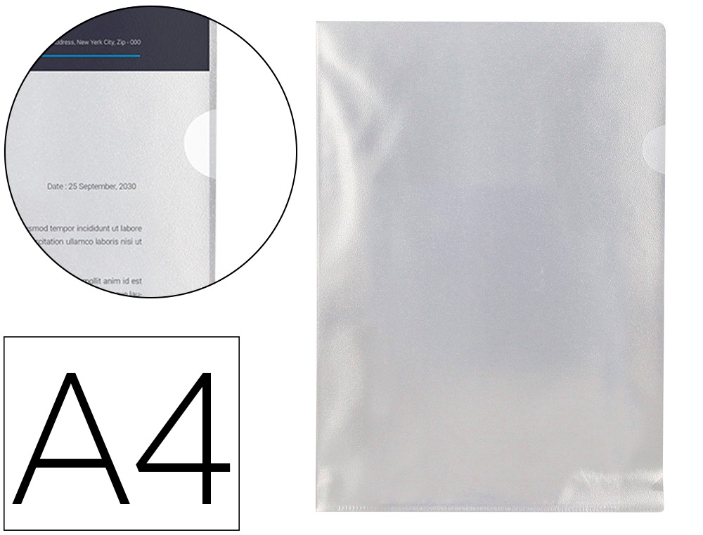 Q-CONNECT - CARPETA DOSSIER UÑERO PLASTICO DIN A4 120 MICRAS TRANSPARENTE -BOLSA DE 10 UNIDADES (Ref.KF01642)