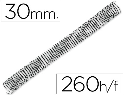 Q-CONNECT - ESPIRAL METALICO 64 5:1 30MM 1,2MM CAJA DE 50 UNIDADES (Ref.KF04439)