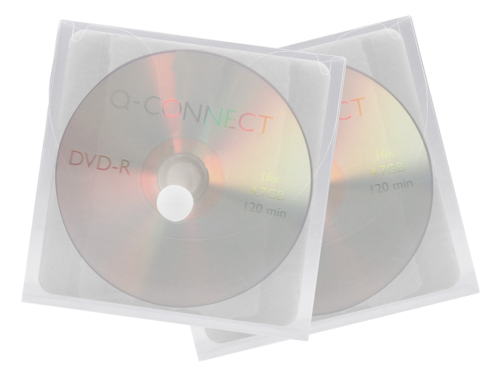 Q-CONNECT - SOBRE PARA CD POLIPROPILENO AUTOADHESIVO CONVELCRO-BOLSA CON 5 UNIDADES- (Ref.KF03299)