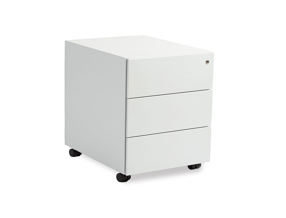 ROCADA - Cajonera metalica con tres cajones serie store 58x40x59,5 cm acabado ac13 blanco/blanco (Ref. 4054AC15)