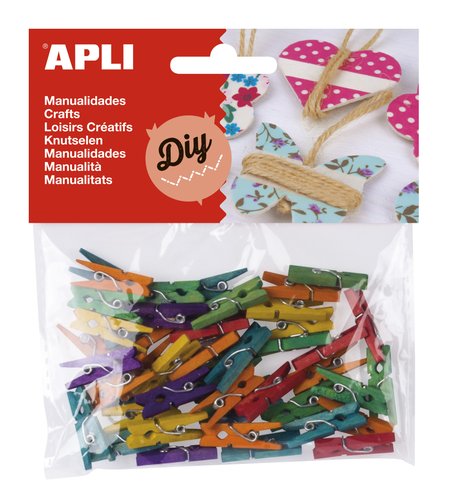 APLI - Bolsa 45 MINI PINZAS COLOR NATURAL (Ref.13479)