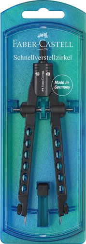 FABER CASTELL - COMPAS FACTORY AJUSTE RAPIDO AZUL PERLA (Ref.174340)
