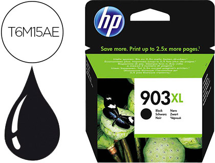 HP ( HEWLETT PACKARD ) - INK-JET N.903XL OFFICEJET 6960 / 6970 NEGRO 825 PAGINAS (Ref.T6M15AE)