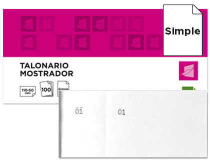 LIDERPAPEL - TALONARIO MOSTRADOR 50X110 MM BLANCO CON MATRIZ (Ref.TL09)