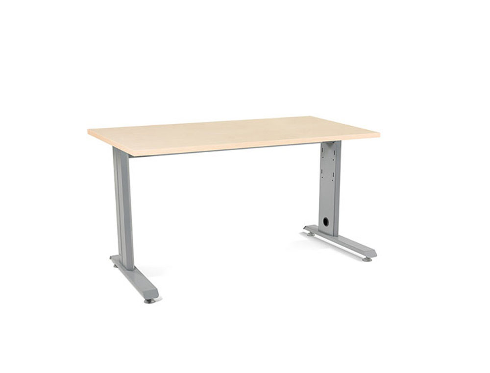 ROCADA - Mesa rectangular Serie Metal Estructura en forma de L 140X80cm Haya (Ref.2001AC01)