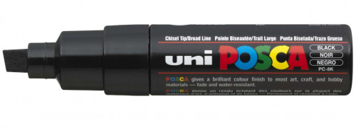 UNI-BALL - Marcador PC-8K Posca Negro punta biselada (Ref.148932000)