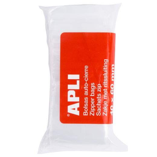 APLI - BOLSA PLASTICO AUTOCIERRE 40X60 MM PAQUETE DE 100 (Ref.13247)