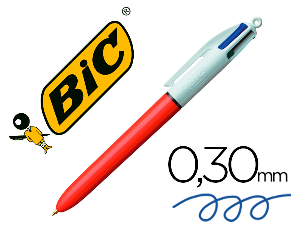 BIC - Bolígrafo 4 COLORES FINE CON PUNTA FINA (Ref.889971)