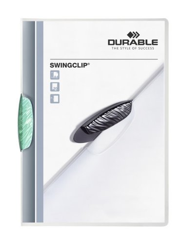 DURABLE - Dossiers clip Swingclip translucido Capacidad 30 hojas A4 Verde Polipropileno (Ref.2260-32)