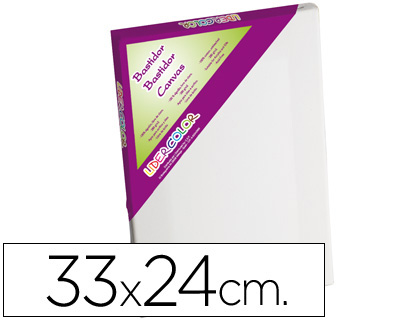 LIDERCOLOR - BASTIDOR 4F LIENZO GRAPADO LATERAL ALGODON 100% MARCO PAWLONIA 1,8X3,8 CM BORDES MADERA 33X24 CM (Ref.A30208-4F)