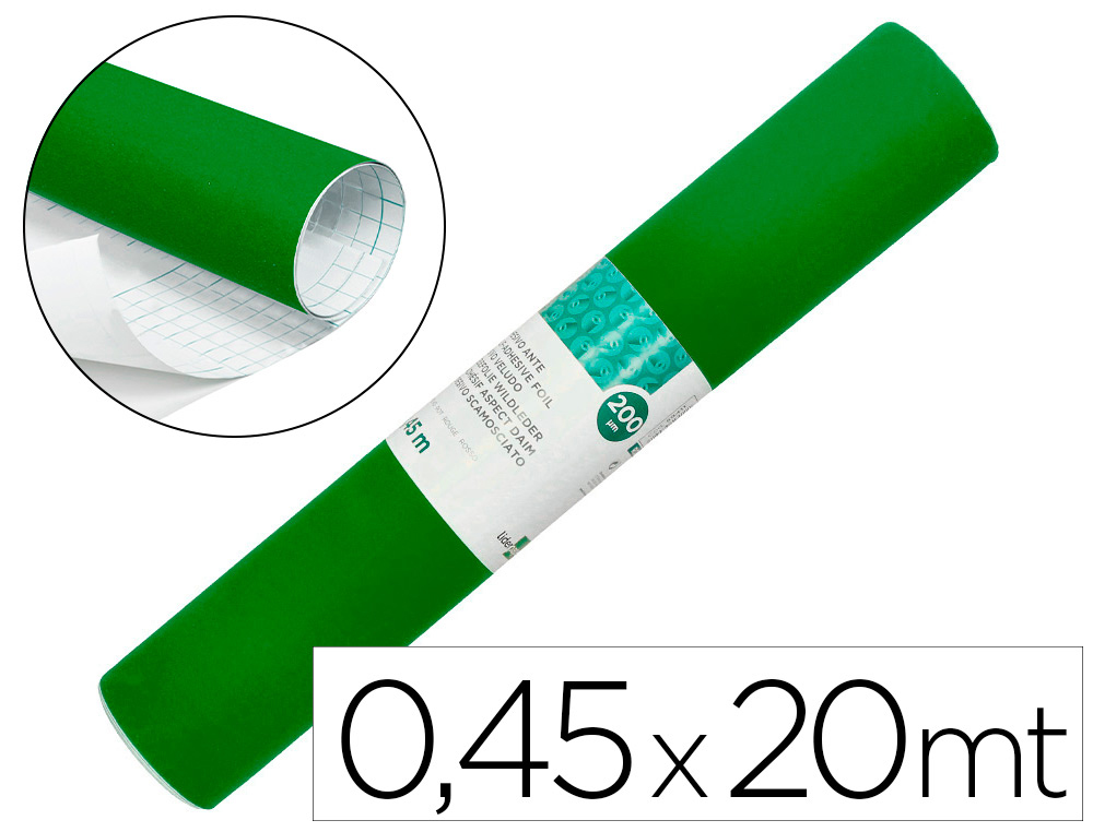LIDERPAPEL - ROLLO ADHESIVO UNICOLOR VERDE BRILLO ROLLO DE 0,45 X 20 MT (Ref.RO06)