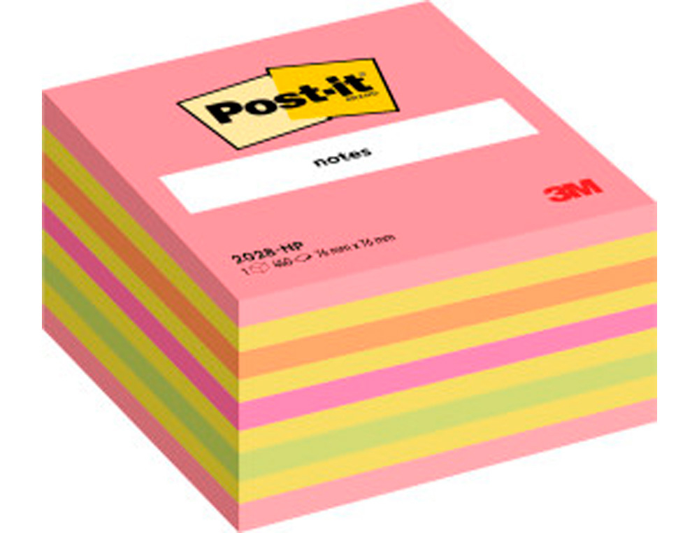 POST-IT - Cubo notas adhesivas 450h Rosa neon 76x76mm (Ref.FT510093204)
