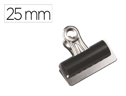 Q-CONNECT - Pinza metalica pala fija 25 mm caja de 10 unidades (Ref. KF01287)