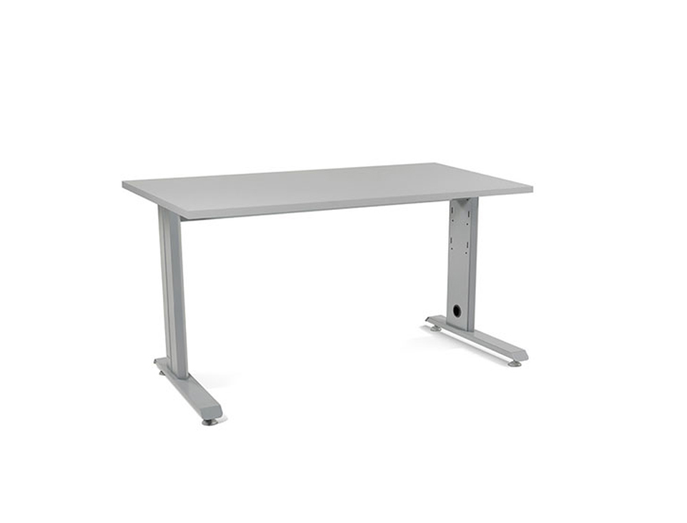 ROCADA - Mesa rectangular Serie Metal Melamina Estructura en forma de L 140x80cm Gris (Ref.2001AC02)