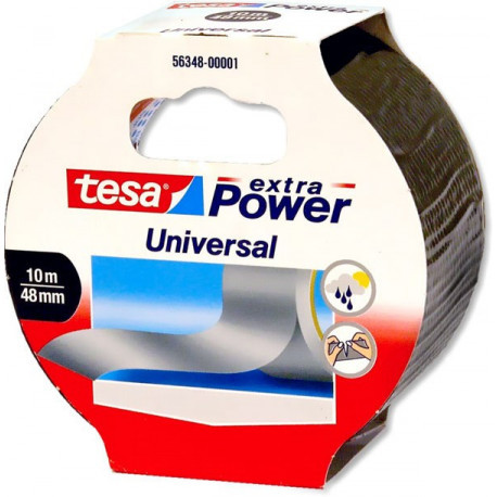 TESA - Cinta americana Extra Power Plata 50mmx10m Facil corte Resiste al clima (Ref.56348-00000-06)