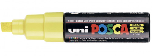 UNI-BALL - Marcador PC-8K Posca Trazo 8mm Punta biselada Amarillo (Ref.148809000)