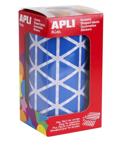 APLI - Rollo 59 HOJAS GOMETS TRIANGULARES AZULES 20X20X20 MM. (Ref.4868)