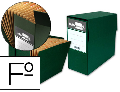 LIDERPAPEL - CAJA TRANSFERENCIA CON FUELLE FOLIO VERDE (Ref.TR02)