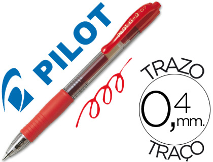 PILOT - Roller G-2 Rojo Trazo 0,4 mm Tinta gel (Ref.BL-G2-7-R / NG2R)
