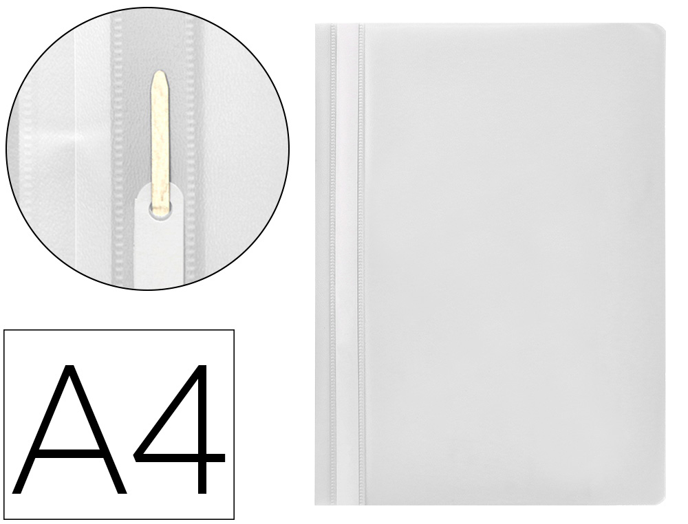 Q-CONNECT - CARPETA DOSSIER FASTENER PLASTICO DIN A4 BLANCO (Ref.KF01658)
