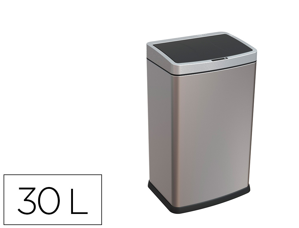 Q-CONNECT - Papelera metalica con sensor automatico capacidad 30 litros 500x240x330 mm (Ref. KF11308)