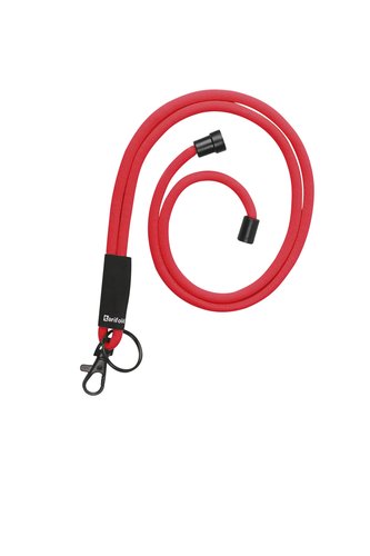 TARIFOLD - Cordon colgante para identific ador textil con llavero y mosqueton 43 cm rojo pack de 10 unidades (Ref. 200543)