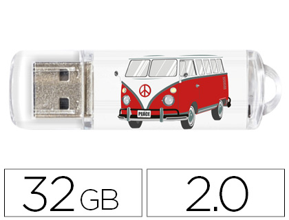 TECHONETECH - Memoria usb flash drive 32 gb 2.0 camper van-van (Ref. TEC4004-32) (Canon L.P.I. 0,24€ Incluido)