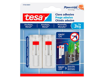 TESA - Clavo adhesivo ajustable hasta 3Kg para azulejos (Ref.777640000100)