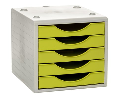 ARCHIVO 2000 - MODULO 5 CAJONES ARCHIVOTEC GRIS/KIWI (Ref.4005 KW)