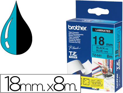 BROTHER - Cinta Rotuladora LAM BL/BK 8M 18MM (Ref.TZE541)