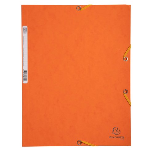 EXACOMPTA - Carpeta C/Gomas 3 sol.,cart.lustrada 400gr,24x32cm para A4,cap.250h.80gr nj vivo (Ref.55504E)