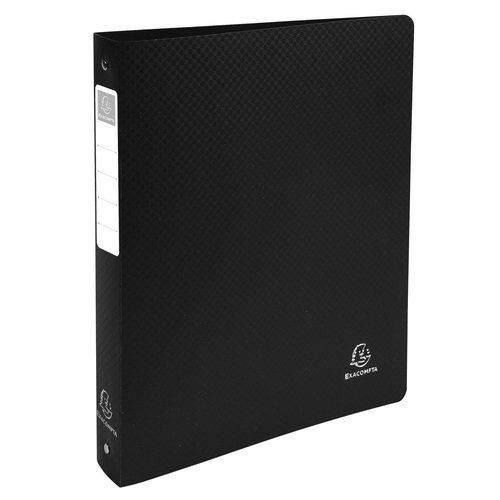 EXACOMPTA - Carpeta anillas A4 4-30 MM Negro Polipropileno semirigido (Ref.51391E)