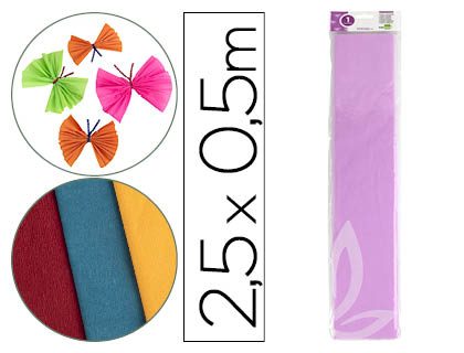 LIDERPAPEL - PAPEL CRESPON 50 CM X 2.5M 34G/M2 LILA (Ref.CP08)